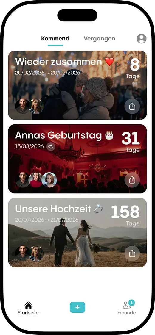 Screenshot of the home screen of Reach: Countdown to Connect