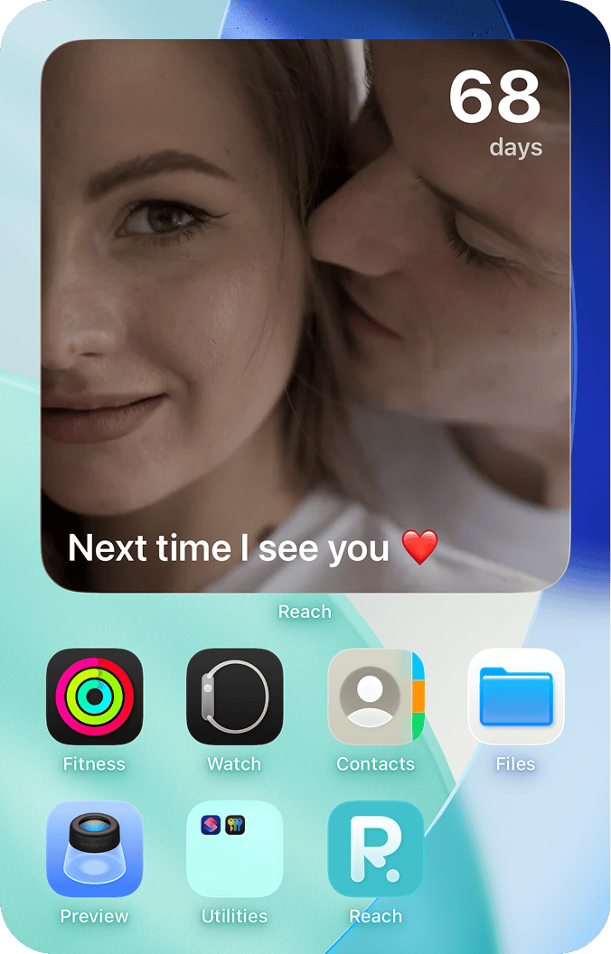Reach countdown widget on iPhone home screen