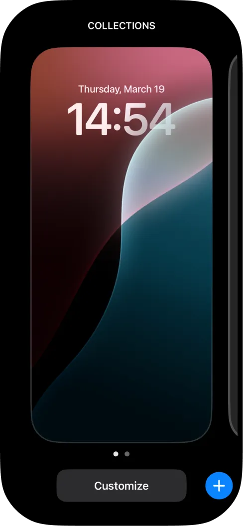 Long-press iPhone lock screen and tap Customize to edit widgets