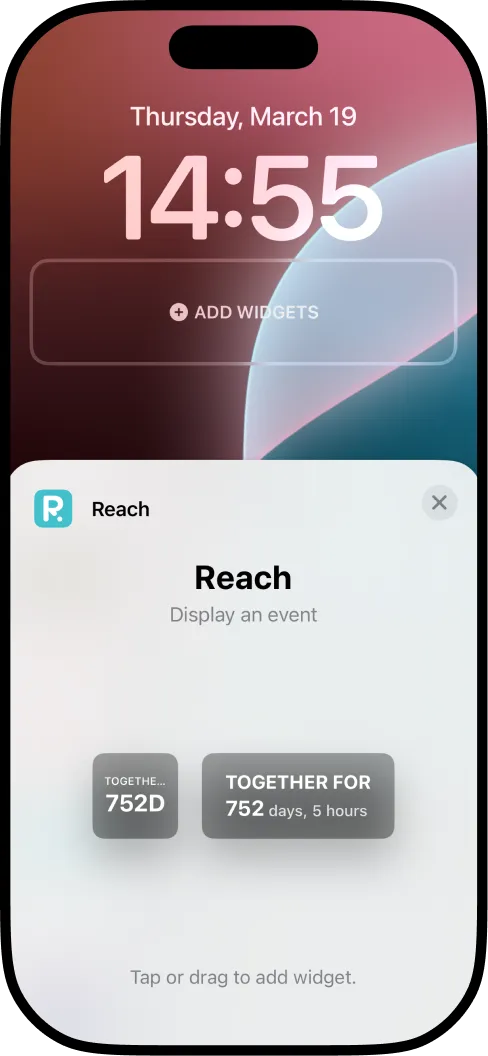 Choose between compact and rectangular live countdown widget formats on iPhone