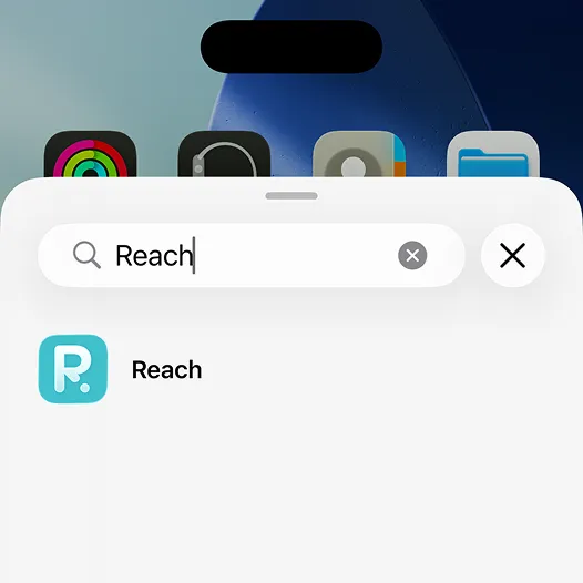 Widżet Reach z odliczaniem do maratonu na ekranie głównym iPhone'a
